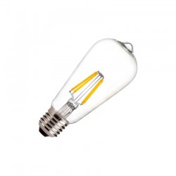 Ampoule LED E27 Filament Transparent ST64 6W 135mm
