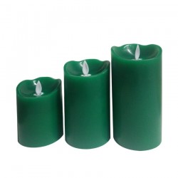 Pack de 3 Bougies LED Verte Special Flame