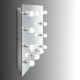 Miroir de salle de bain "Hollywood" avec 12 ampoules LED 24VDC. Bouton d'intensité. Montage mural. Acier laqué blanc.