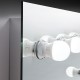 Miroir de salle de bain "Hollywood" avec 12 ampoules LED 24VDC. Bouton d'intensité. Montage mural. Acier laqué blanc.