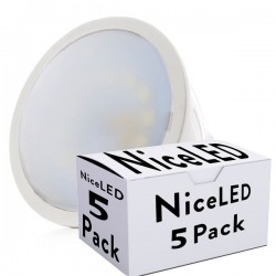 Pack de 5 ampoules LED 2835SMD GU10 6W 500Lm 30.000H - Color - Blanc froid