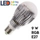 Ampoule LED - E27 - RGB - 9W