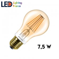 Ampoule LED E27 A60 Philips Dimmable Filament CLA - 7.5W - Gold