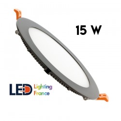Dalle LED Ronde Extra Plate - 15W - Cadre Noir