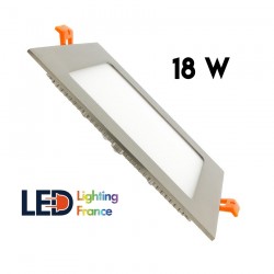 Dalle LED Carrée Extra Plate - 18W - Cadre Argenté