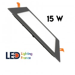 Dalle LED Carrée Extra Plate LED - 15W - Cadre Noir