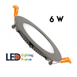 Dalle LED Ronde Extra Plate - 6W - Cadre Noir