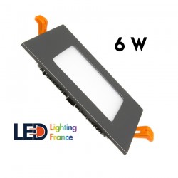 Dalle LED Carrée Extra Plate - 6W - Cadre Noir