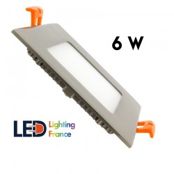 Dalle LED Carrée Extra Plate - 6W - Cadre Argenté